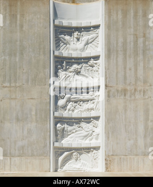 Carved detail in white marble, the Hoover Dam, Nevada, USA Stock Photo