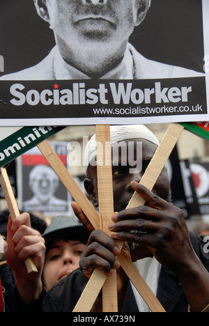 Stop the War demonstration 15 March 2008 Freedom for Iraq & Palestine & Afghanistan. Stock Photo