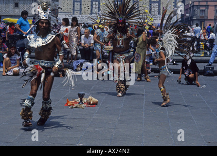 The dancing Indians at Mexico City in Mexico North America Stock Photo