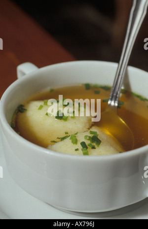 Semolina dumpling soup Stock Photo