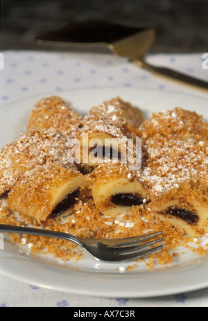 Powidltascherl, plum jelly bags cooked dessert from the Viennese kitchen Stock Photo