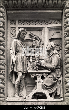 Relief panels, St Bede’s College, Whalley Range, Manchester, UK Stock Photo