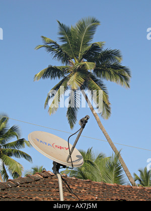 INDIA Tata satellite dishes in Goa Photo Julio Etchart Stock Photo