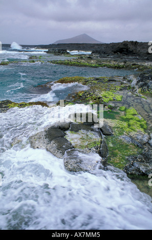 Water cascades, Ponta de Casaca, Sal, Cape Verde Islands, Africa Stock Photo