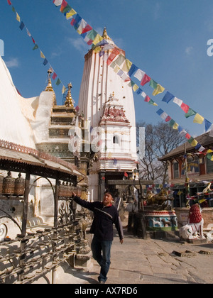 SWAYAMBHUNATH STUPA or 'Monkey Temple' complex Kathmandu Nepal Asia Stock Photo