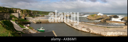 UK Northern Ireland County Antrim Ballintoy Harbour panoramic Stock Photo