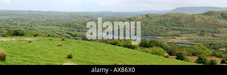 County Fermanagh panoramic landscape from Lough Navar Forest Drive Stock Photo