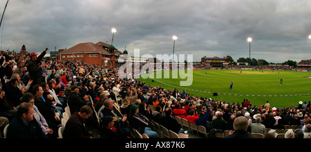 Manchester Old Trafford cricket ground packed ground for floodlit day night one day international Stock Photo