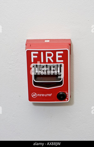 Commercial Fire Alarm Emergency Pull Box Stock Photo