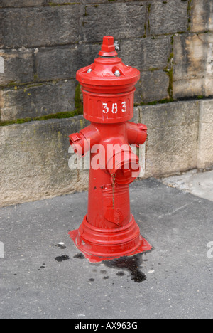 Red Fire hydrant in Dijon Burgundy France Stock Photo