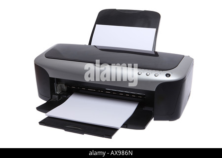 Ink jet printer cut out on white background Stock Photo