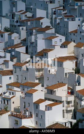 Weisse Haeuser, Dachlandschaft, Casares, Provinz Malaga Andalusien, Spanien Stock Photo