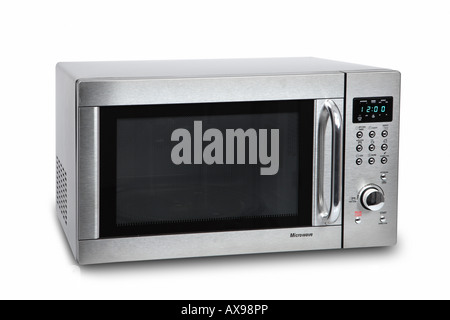 Microwave Oven cut out on white background Stock Photo
