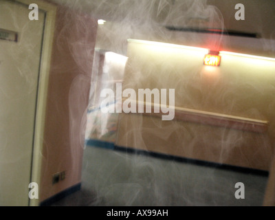 Image of a 'ghost' captured in Hotel hallway. Stock Photo