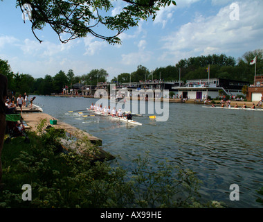 Oxford University Eights Week on the River Thames Stock Photo