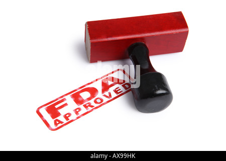 FDA APPROVED stamp and rubber stamper Stock Photo