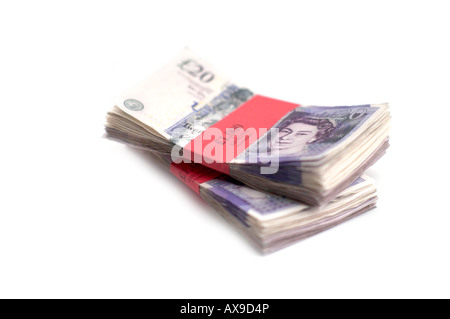 1000 £20 POUND ENGLISH STERLING NOTES IN CASH Stock Photo