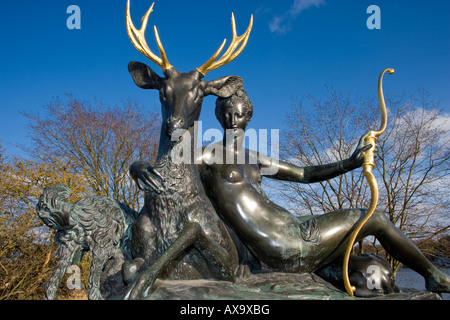 Detail from the Reposing Diana statue on Nobelgatan in Stockholm Stock Photo