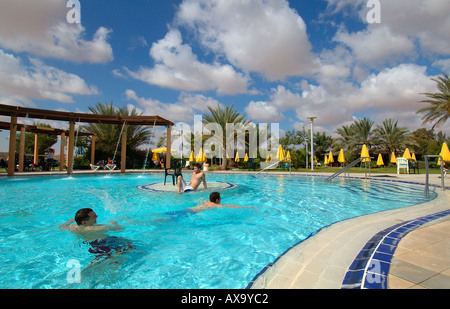 Thermal mineral waters spa at the oasis of Neve Midbar in the Negev desert Southern Israel Stock Photo
