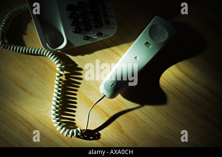 Telephone off the hook morning sunlight Stock Photo