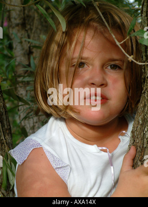 girl (aged 5) portrait, outdoors Stock Photo