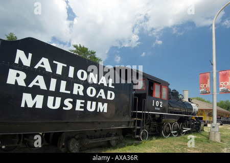 Train on exhibit at the National Railroad Museum in Green Bay Wisconsin Stock Photo