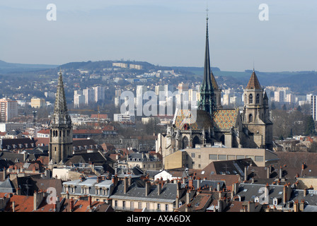 St Benigne cathedral dominating the skyline in Dijon Burgundy France Stock Photo