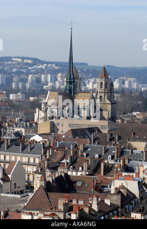 St Benigne cathedral dominating the skyline in Dijon Burgundy France Stock Photo