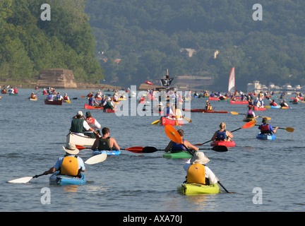 paddlefest kayak canoe ohio river cincinnati festival Stock Photo - Alamy