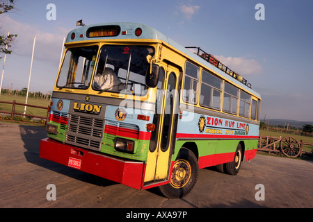 The Chukka Reggae Bus to Bob Marley's Birth Place at Nine Mile, Jamaica Stock Photo