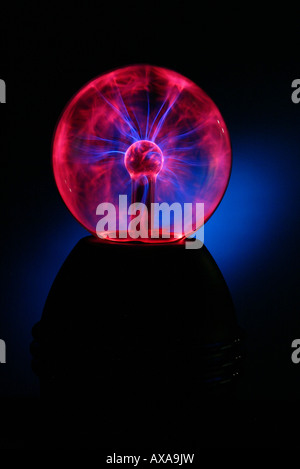 Luminglas plasma lightning glow in science museum Stock Photo - Alamy