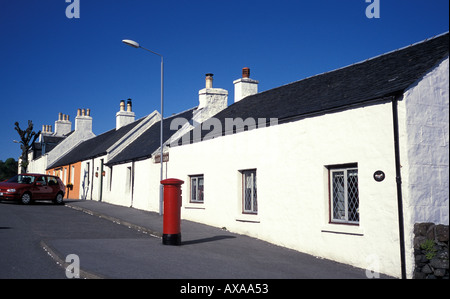 White cottages on Isle of Mull Scotland Stock Photo