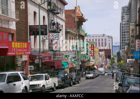 Washington Street Chinatown San Francisco Stock Photo