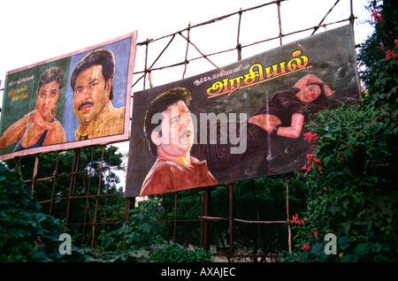 Hand painted cinema billboard in India Stock Photo