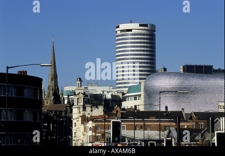 Birmingham city centre seen from Digbeth, West Midlands, England, UK Stock Photo