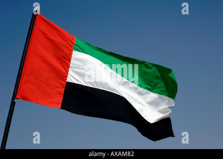 The flag of the United Arab Emirates in Dubai. Stock Photo
