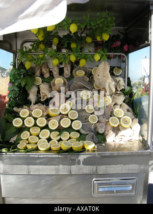 Tripes stall in Mergellina quarter - Naples Campania South Italy Stock Photo