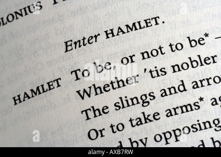 Beginning of most famous soliloquy from Hamlet, by William Shakespeare - "To be or not to be