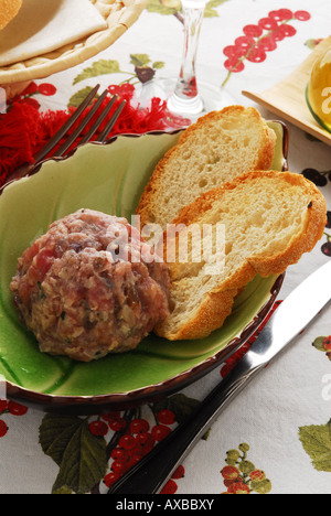 Tuna anchovies tartare - Tartara tonno e acciughe - Appetizer Tuscan kitchen Italy Stock Photo