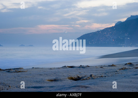 Sunset on Ipanema beach Stock Photo