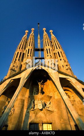 Sagrada Famlia by Gaudi Tower Pinacles Stock Photo