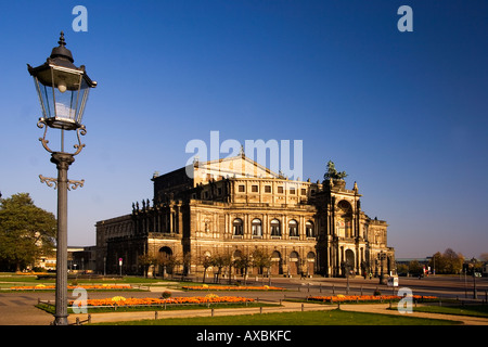 Dresden Saxony Semper Opera theatre square Stock Photo