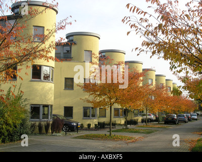 Row of identical Residential houses in modern architecture Almere Buiten Netherlands Stock Photo