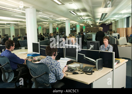 Call centre operator in new call centre Lakeland Limited Windermere Cumbria Stock Photo