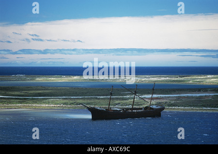 wreck of the Lady Elisabeth in the bay of Stanley Stock Photo