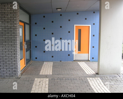 entrance to apartment building Almere Netherlands Stock Photo