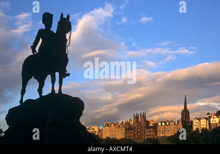Royal Scots Greys monument Princes Street Edinburgh Scotland Stock Photo