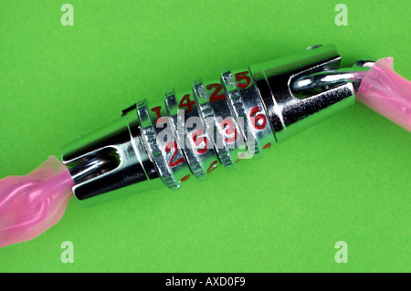Bicycle Combination Lock Stock Photo