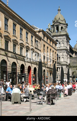 Cafe culture John Street ,Italian Centre, Glasgow ,Scotland Stock Photo