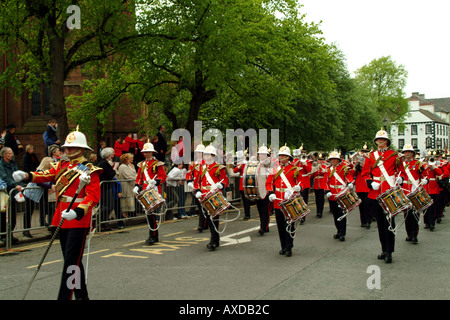 Marching Band of the Kings own Royal Border Regiment Stock Photo